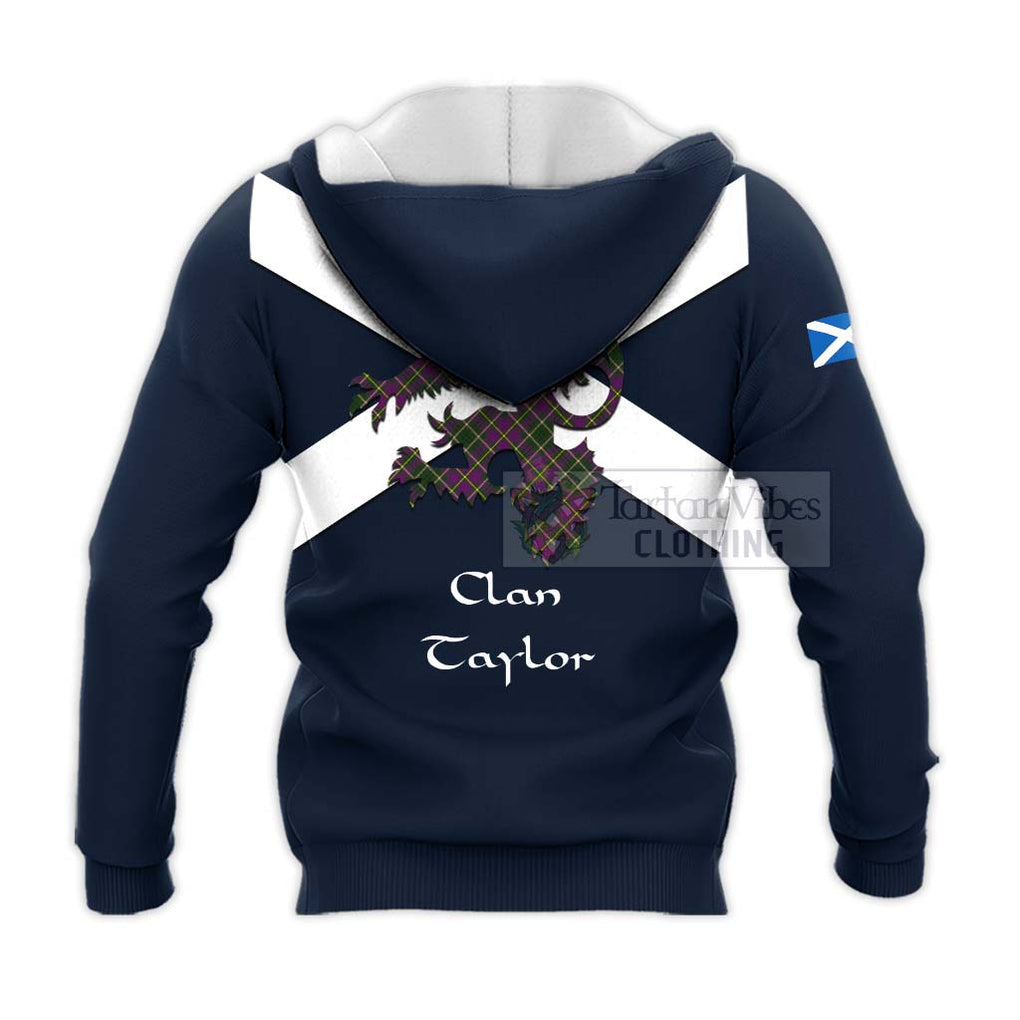 Tartan Vibes Clothing Taylor (Tailylour) Tartan Lion Rampant Knitted Hoodie – Proudly Display Your Heritage with Alba Gu Brath and Clan Name