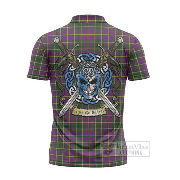 Taylor (Tailylour) Tartan Zipper Polo Shirt with Family Crest Celtic Skull Style