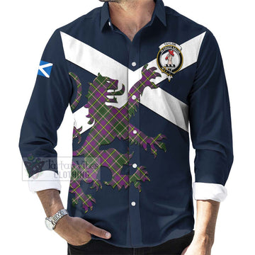 Taylor (Tailylour) Tartan Lion Rampant Long Sleeve Button Shirt Proudly Display Your Heritage with Alba Gu Brath and Clan Name