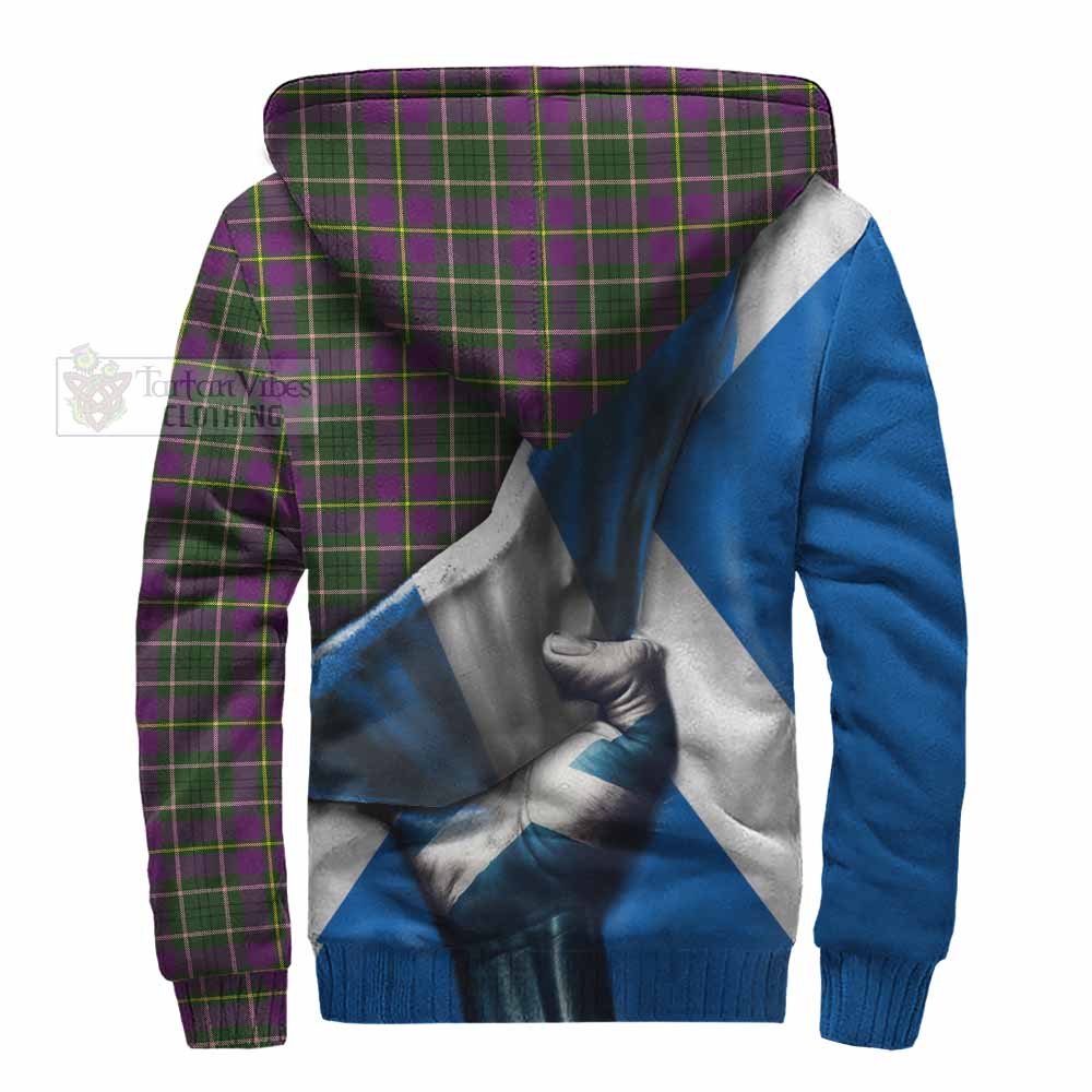 Tartan Vibes Clothing Taylor (Tailylour) Tartan Sherpa Hoodie with Family Crest Scotland Patriotic Style