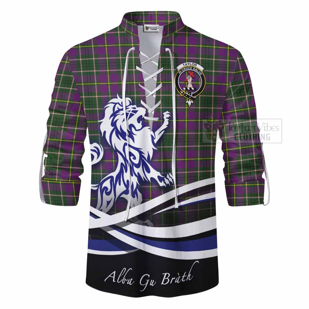 Tartan Vibes Clothing Taylor (Tailylour) Tartan Ghillie Kilt Shirt with Alba Gu Brath Regal Lion Emblem