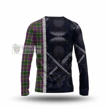 Taylor (Tailylour) Tartan Long Sleeve T-Shirt with Family Crest Cross Sword Thistle Celtic Vibes