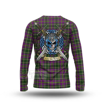 Taylor (Tailylour) Tartan Long Sleeve T-Shirt with Family Crest Celtic Skull Style