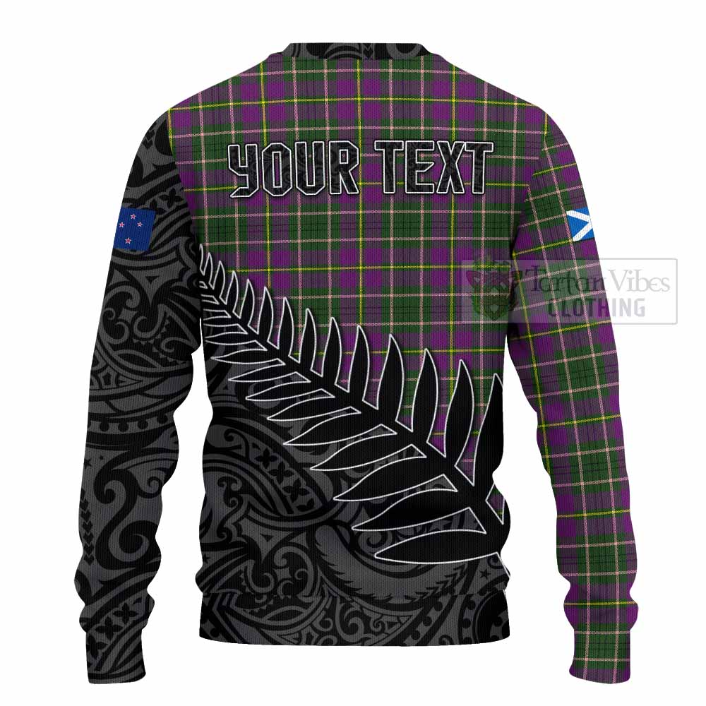 Tartan Vibes Clothing Taylor (Tailylour) Crest Tartan Knitted Sweater with New Zealand Silver Fern Half Style