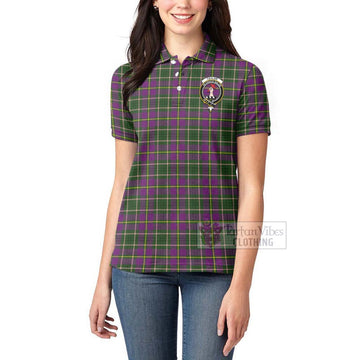 Taylor (Tailylour) Tartan Women's Polo Shirt with Family Crest and Bearded Skull Holding Bottles of Whiskey