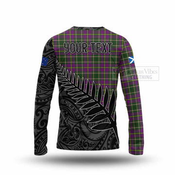 Taylor (Tailylour) Crest Tartan Long Sleeve T-Shirt with New Zealand Silver Fern Half Style