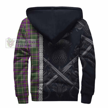 Taylor (Tailylour) Tartan Sherpa Hoodie with Family Crest Cross Sword Thistle Celtic Vibes