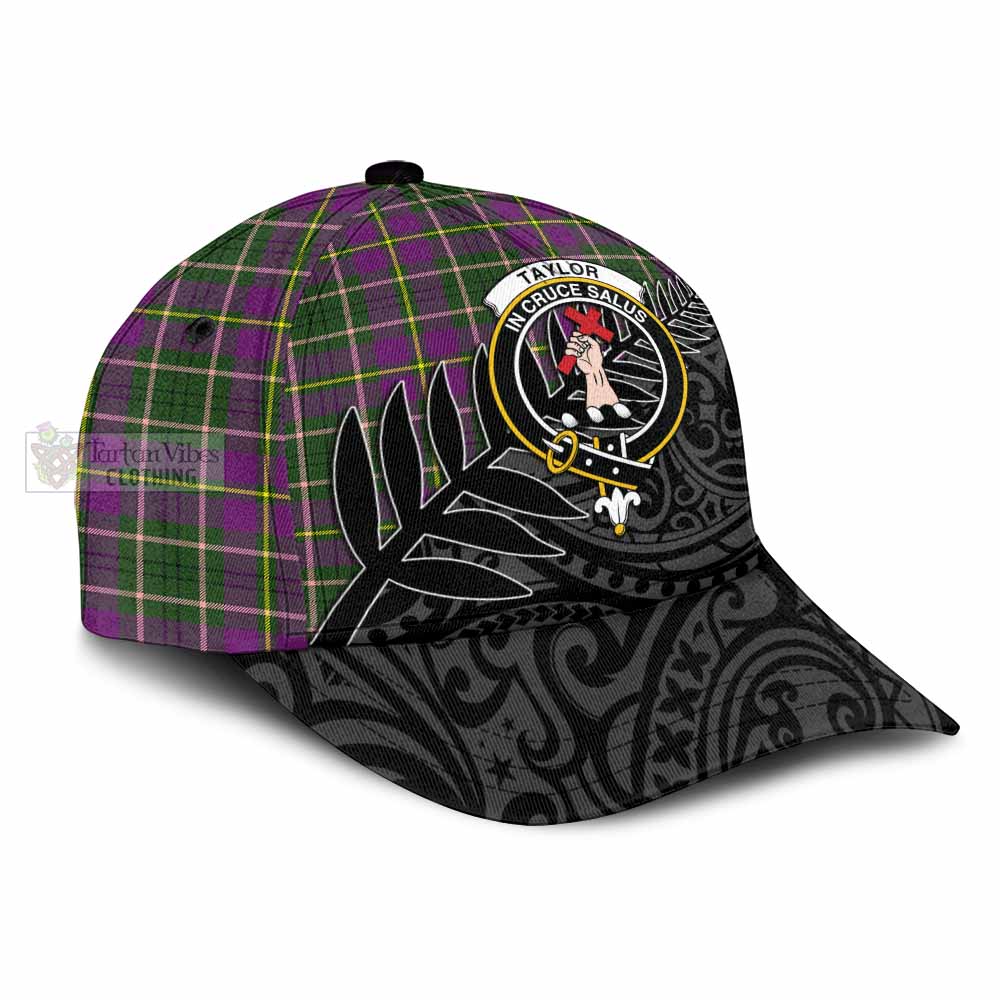 Tartan Vibes Clothing Taylor (Tailylour) Tartan Classic Cap with New Zealand Silver Fern Half Style