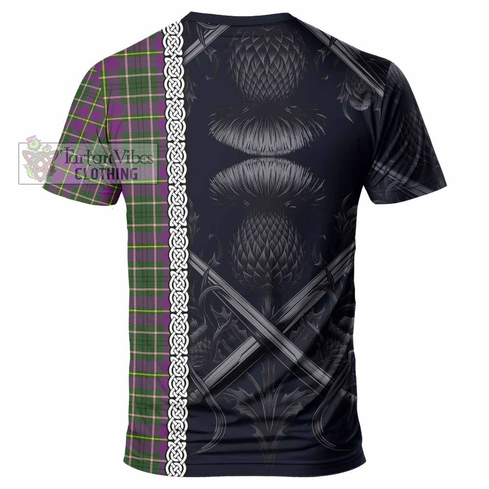 Tartan Vibes Clothing Taylor (Tailylour) Tartan T-Shirt with Family Crest Cross Sword Thistle Celtic Vibes