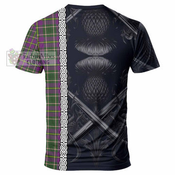 Taylor (Tailylour) Tartan T-Shirt with Family Crest Cross Sword Thistle Celtic Vibes