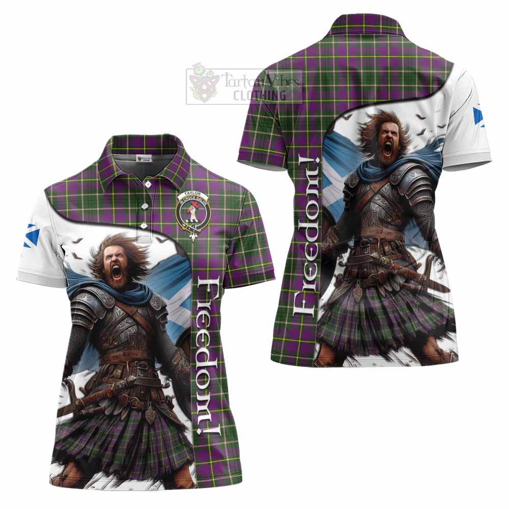 Tartan Vibes Clothing Taylor (Tailylour) Crest Tartan Women's Polo Shirt Inspired by the Freedom of Scottish Warrior