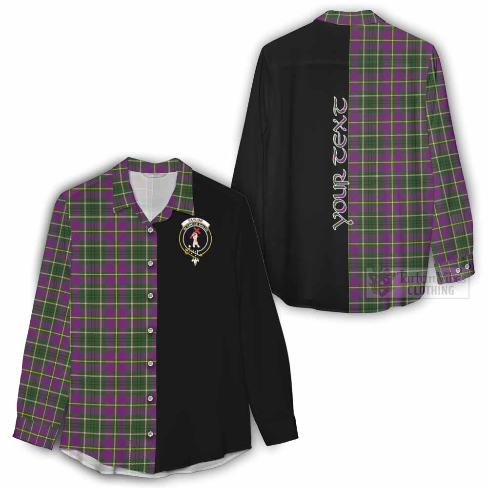 Tartan Vibes Clothing Taylor (Tailylour) Tartan Women's Casual Shirt with Family Crest and Half Of Me Style