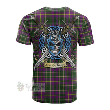 Taylor (Tailylour) Tartan Cotton T-shirt with Family Crest Celtic Skull Style