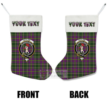 Taylor (Tailylour) Tartan Family Crest Christmas Stocking with Personalized Text