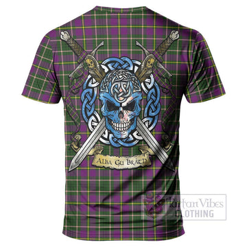 Taylor (Tailylour) Tartan T-Shirt with Family Crest Celtic Skull Style