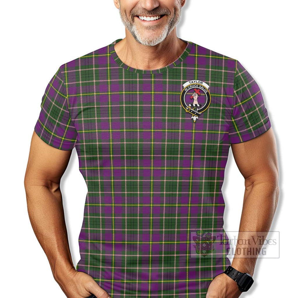 Tartan Vibes Clothing Taylor (Tailylour) Tartan T-Shirt with Family Crest Celtic Skull Style