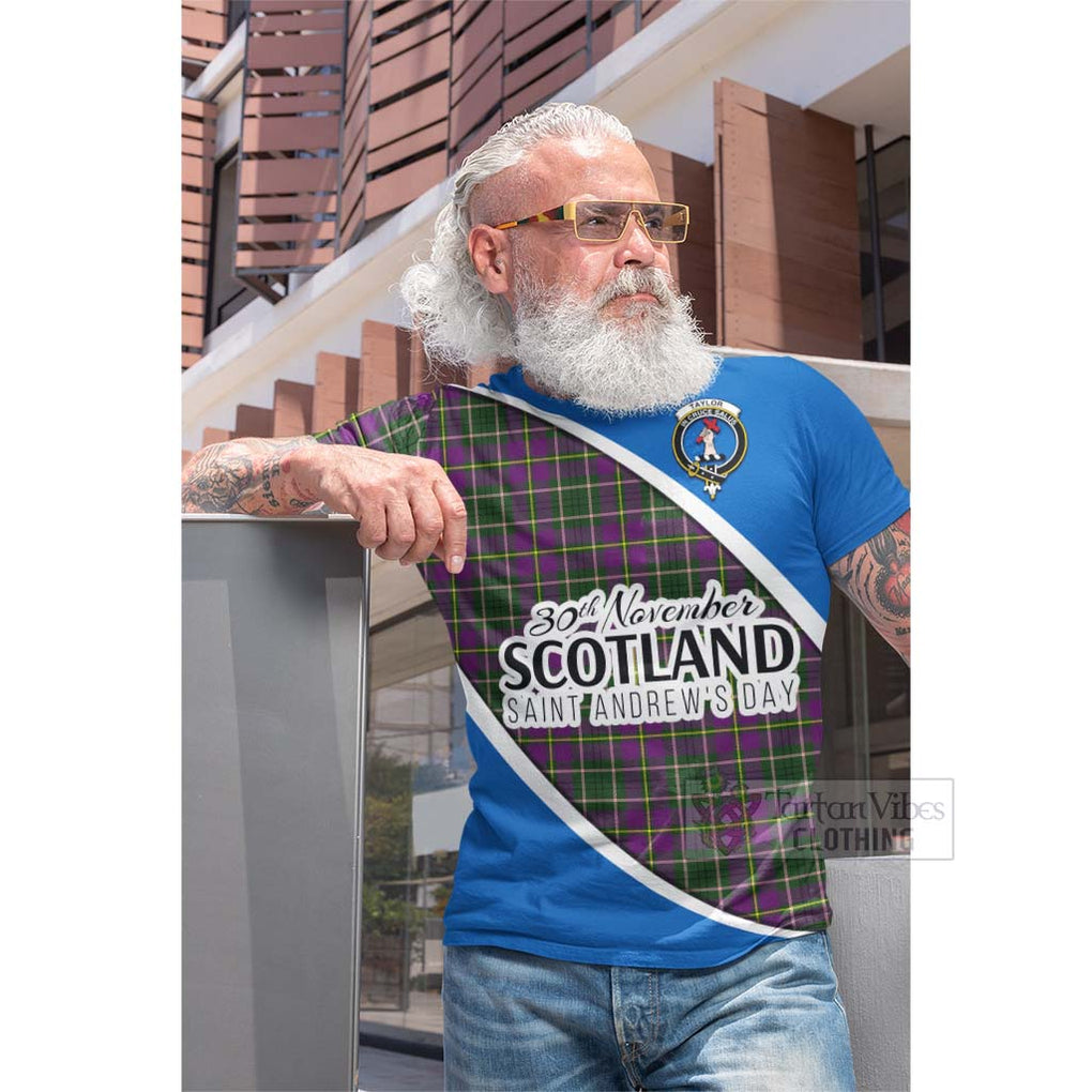 Tartan Vibes Clothing Taylor (Tailylour) Family Crest Tartan Cotton T-shirt Celebrate Saint Andrew's Day in Style