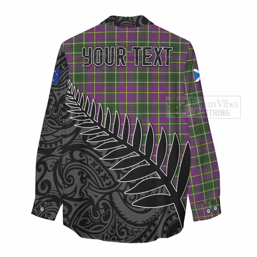 Tartan Vibes Clothing Taylor (Tailylour) Crest Tartan Women's Casual Shirt with New Zealand Silver Fern Half Style