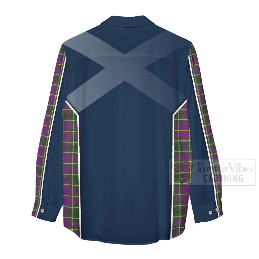 Tartan Vibes Clothing Taylor (Tailylour) Tartan Women's Casual Shirt with Family Crest and Scottish Thistle Vibes Sport Style