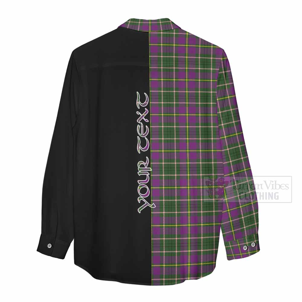 Tartan Vibes Clothing Taylor (Tailylour) Tartan Women's Casual Shirt with Family Crest and Half Of Me Style