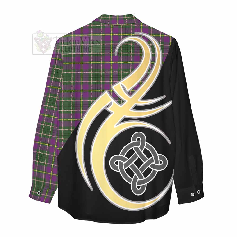 Tartan Vibes Clothing Taylor (Tailylour) Tartan Women's Casual Shirt with Family Crest and Celtic Symbol Style