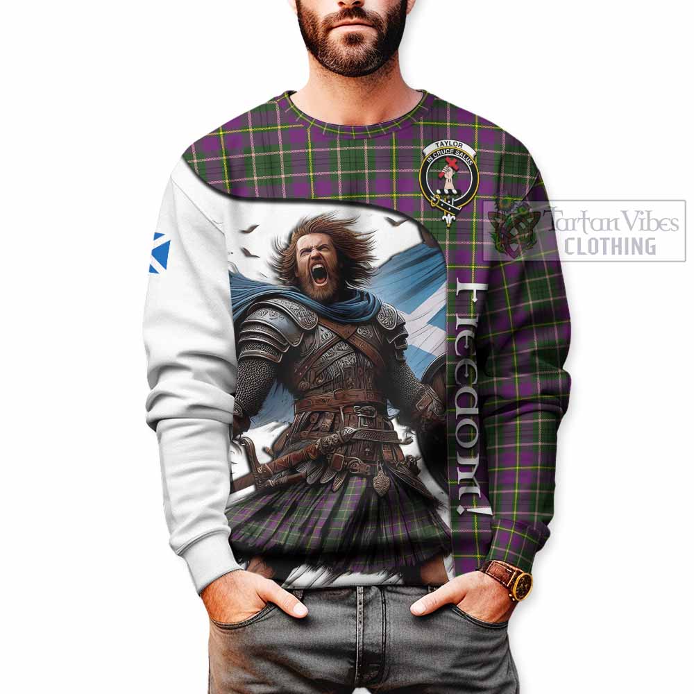 Tartan Vibes Clothing Taylor (Tailylour) Crest Tartan Sweatshirt Inspired by the Freedom of Scottish Warrior