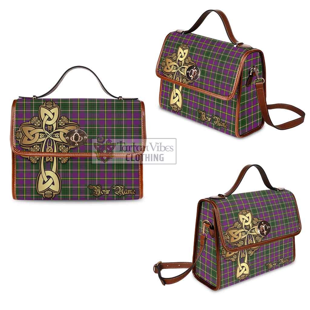 Tartan Vibes Clothing Taylor (Tailylour) Tartan Waterproof Canvas Bag Golden Thistle Celtic Cross Style