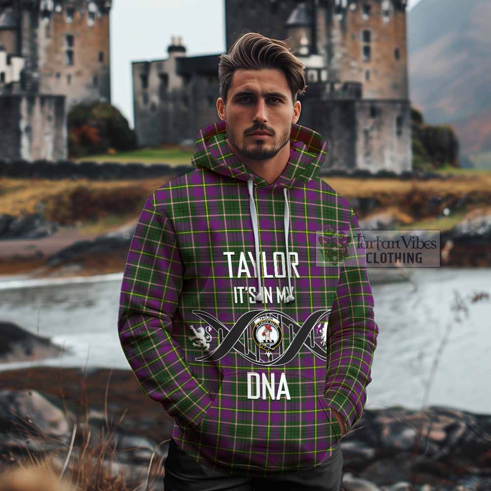 Tartan Vibes Clothing Taylor (Tailylour) Tartan Cotton Hoodie with Family Crest DNA In Me Style