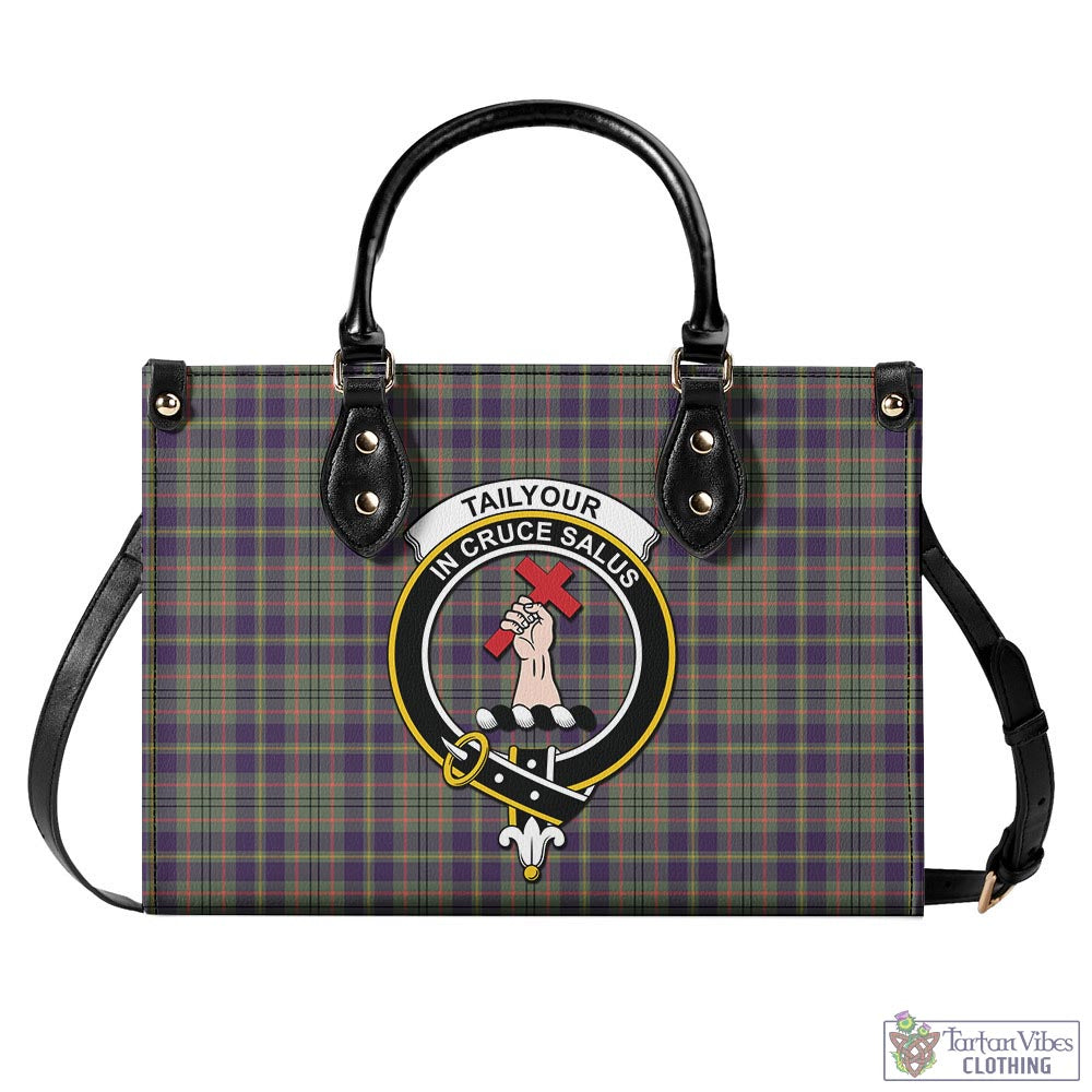 Tartan Vibes Clothing Taylor Weathered Tartan Luxury Leather Handbags with Family Crest