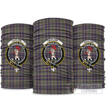 Taylor Weathered Tartan Neck Gaiters, Tartan Bandanas, Tartan Head Band with Family Crest