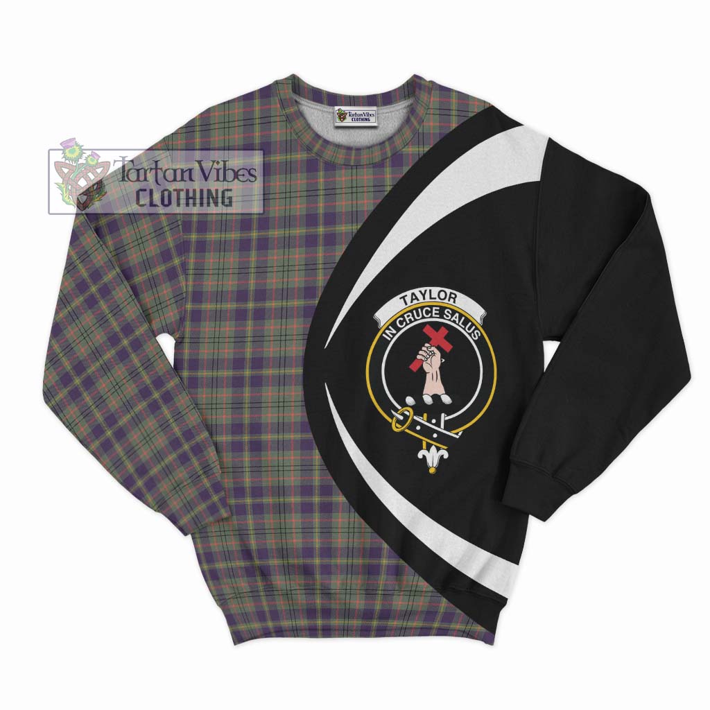 Tartan Vibes Clothing Taylor Weathered Tartan Sweatshirt with Family Crest Circle Style