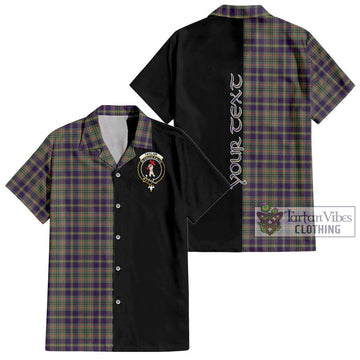 Taylor Weathered Tartan Short Sleeve Button Shirt with Family Crest and Half Of Me Style