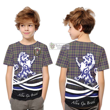 Taylor Weathered Tartan Kid T-Shirt with Alba Gu Brath Regal Lion Emblem