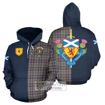 Taylor Weathered Tartan Hoodie Alba with Scottish Lion Royal Arm Half Style