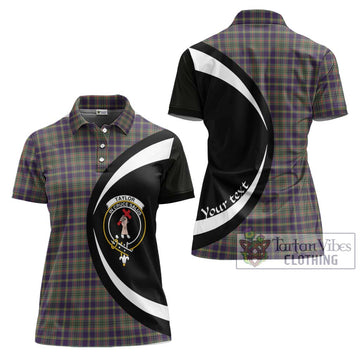 Taylor Weathered Tartan Women's Polo Shirt with Family Crest Circle Style