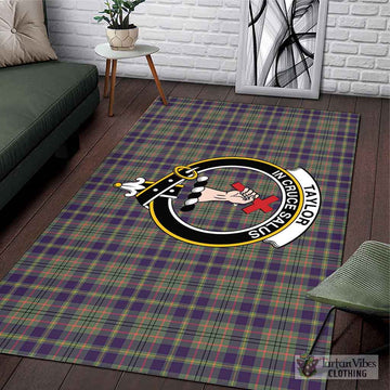 Taylor Weathered Tartan Area Rug with Family Crest