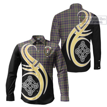 Taylor Weathered Tartan Long Sleeve Button Shirt with Family Crest and Celtic Symbol Style