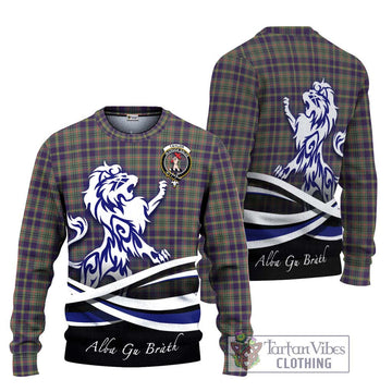 Taylor Weathered Tartan Ugly Sweater with Alba Gu Brath Regal Lion Emblem