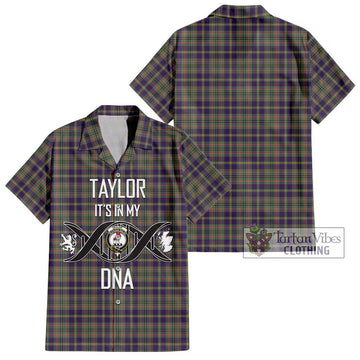 Taylor Weathered Tartan Short Sleeve Button Shirt with Family Crest DNA In Me Style