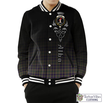 Taylor Weathered Tartan Baseball Jacket Featuring Alba Gu Brath Family Crest Celtic Inspired