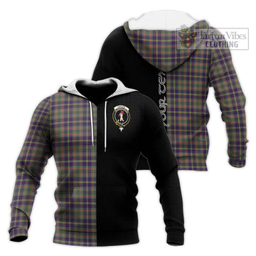 Taylor Weathered Tartan Knitted Hoodie with Family Crest and Half Of Me Style