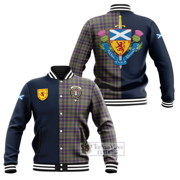 Taylor Weathered Tartan Baseball Jacket Alba with Scottish Lion Royal Arm Half Style