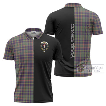 Taylor Weathered Tartan Zipper Polo Shirt with Family Crest and Half Of Me Style