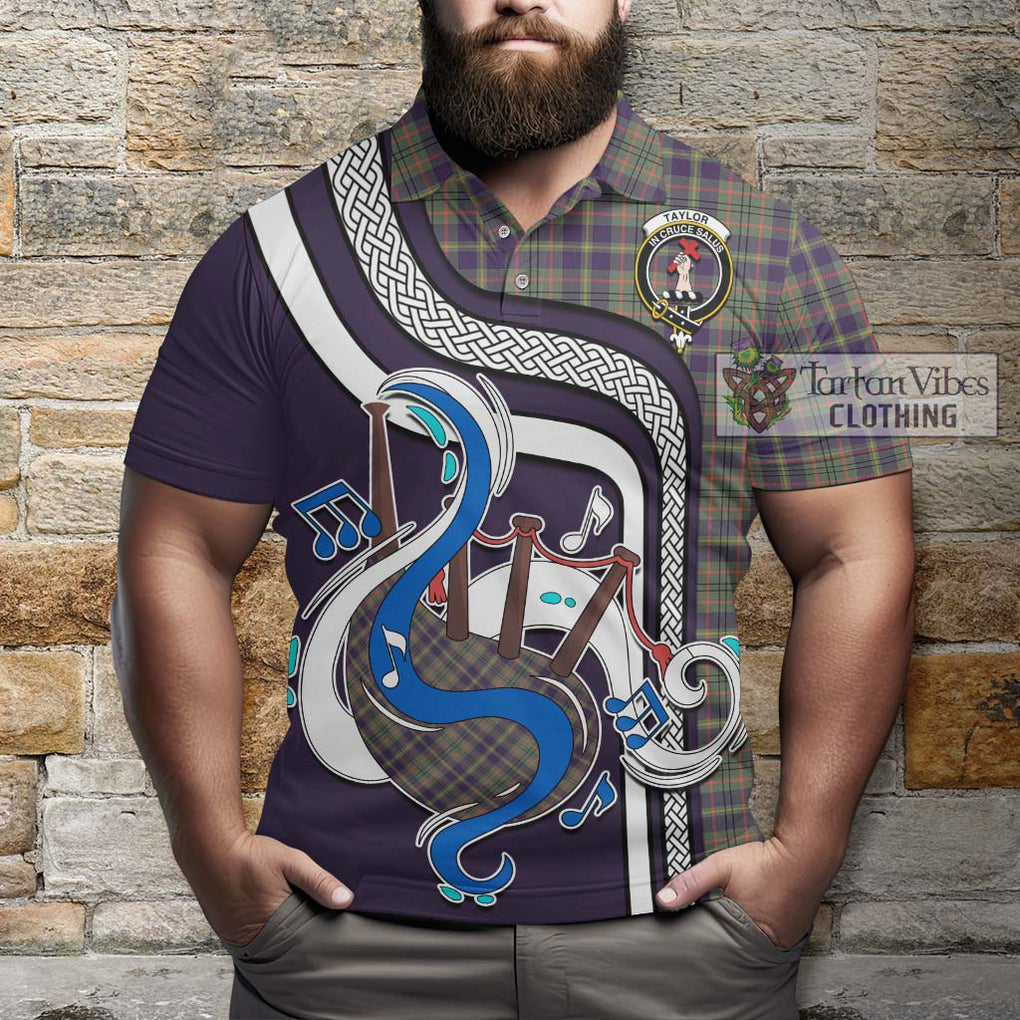 Tartan Vibes Clothing Taylor Weathered Tartan Polo Shirt with Epic Bagpipe Style