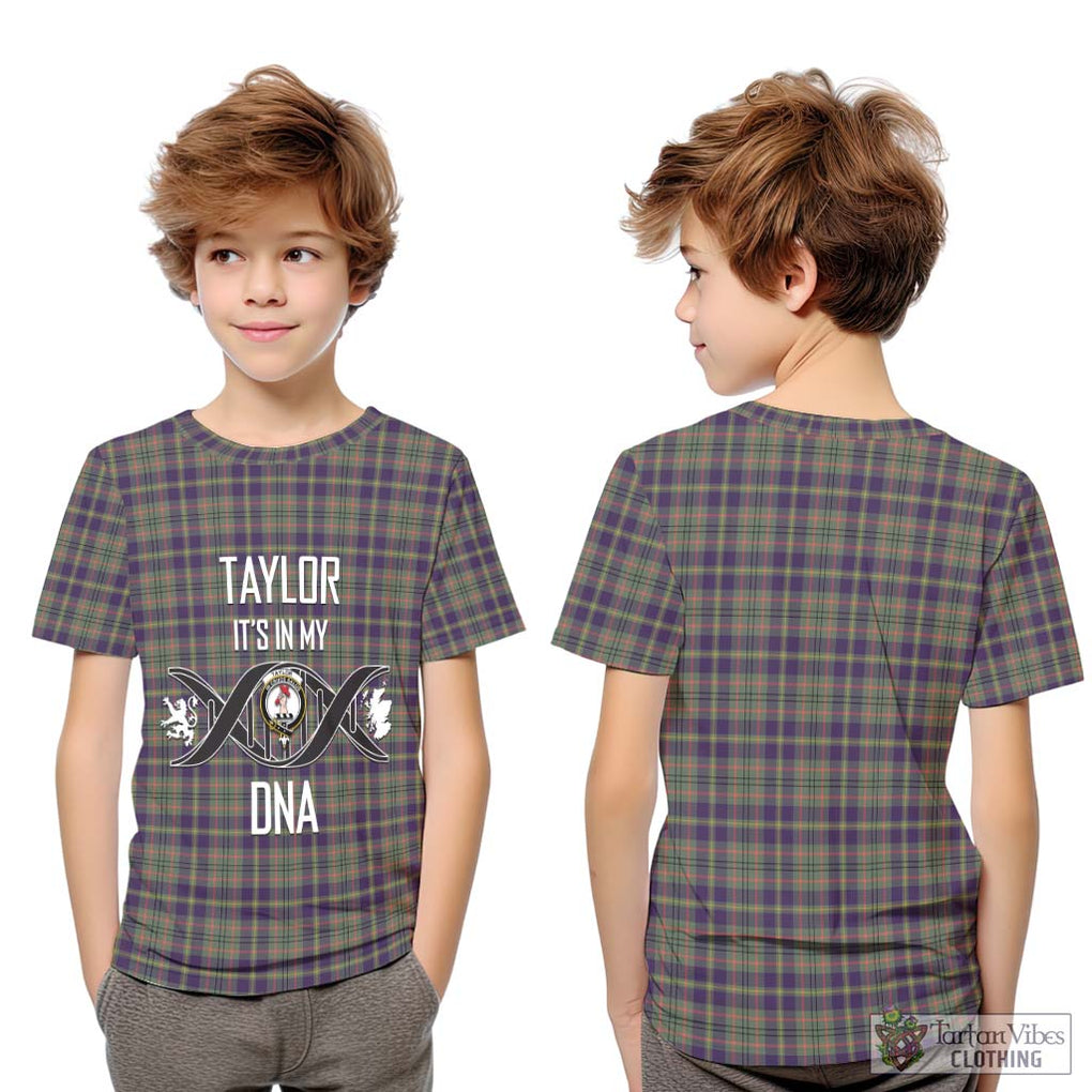 Taylor Weathered Tartan Kid T-Shirt with Family Crest DNA In Me Style Youth XL Size14 - Tartanvibesclothing Shop