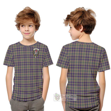 Taylor Weathered Tartan Kid T-Shirt with Family Crest