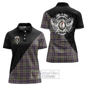 Taylor Weathered Tartan Women's Polo Shirt with Family Crest and Military Logo Style