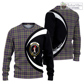 Taylor Weathered Tartan Ugly Sweater with Family Crest Circle Style