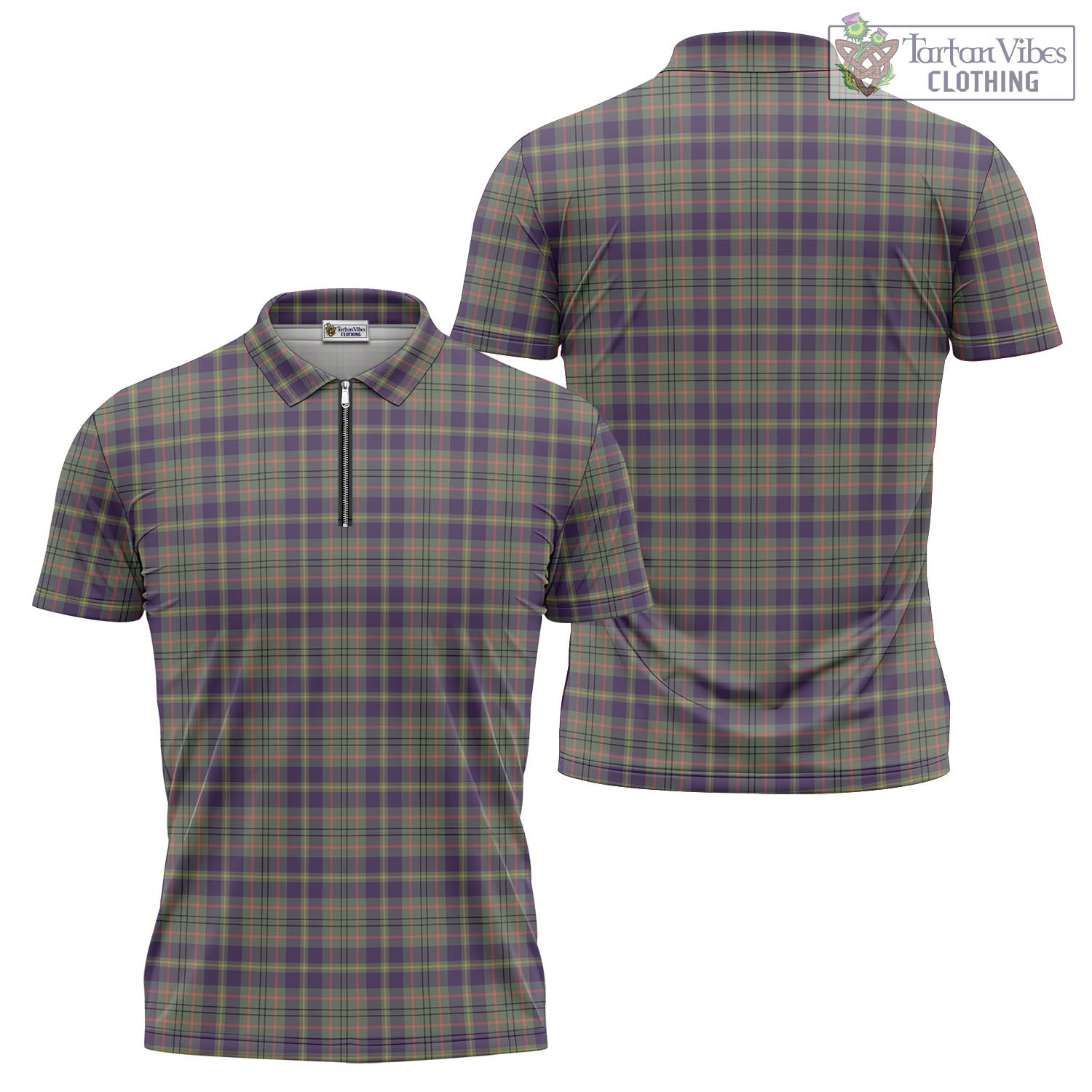 Tartan Vibes Clothing Taylor Weathered Tartan Zipper Polo Shirt