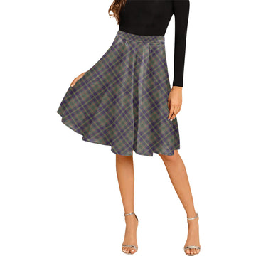 Taylor Weathered Tartan Melete Pleated Midi Skirt